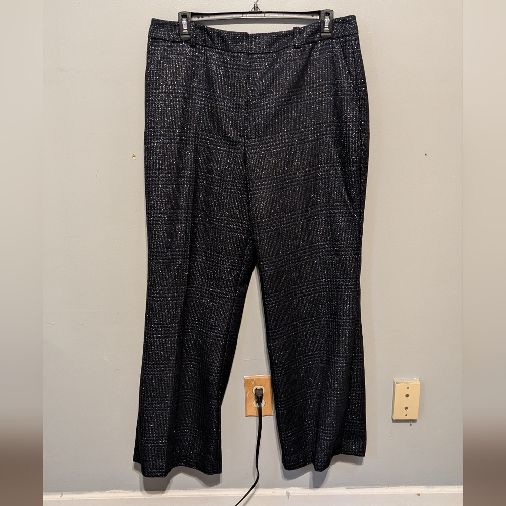 Worthington Women's Trousers, Black, Blue & Sparkle, High Rise, 18